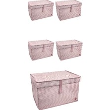 Gültekin Düzenleyici Kutu Organizer Cırtlı Saklama Hurç Maxi Boy 30CM x 40CM x 50CM (5 Adet)