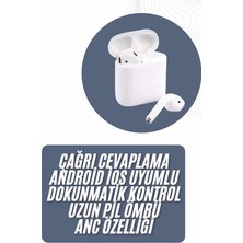 Gültekin 2025 Model Çağrı Cevaplayabilen Bluetooth Kulaklık Beyaz Dokunmatik Kontrol