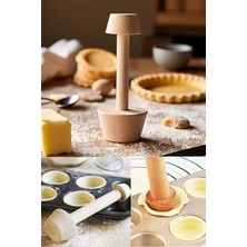 PremiumPort Çift Taraflı Ahşap Tartolet Kalıbı, Kek ve Tart Şekillendirme Aracı