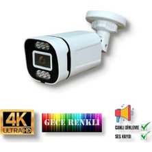 Bises 5 Megapiksel Görüntü Poe Bağlantılı ve Sesli 6 Warm LED Gece Renkli Ip Güvenlik Kamerası 4386WS