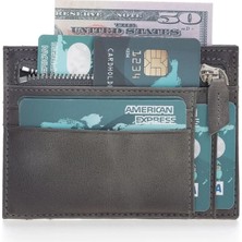 Gültekin Zip Deri Fermuarlı Kartlık Zpch Vs4 Gri