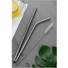 Lumindra Paslanmaz Çelik 3 Parça Metal Pipet Seti ve Temizleme Fırçası Özellikli