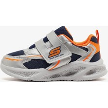 Skechers Skechers Meteor-Lights - Glow Küçük Erkek Çocuk Gümüş/Turuncu Işıklı Spor Ayakkabı 401498N Slor
