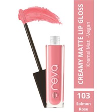 Reva Creamy Matte Lip Gloss Solmon Rose - Mat Krem Dudak Parlatıcısı - No:103 - Vegan & Temiz Içerik