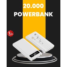 Epilons Led Işıklı 20.000mah Powerbank Lcd Gösterge Dahili Çoklu Kablo