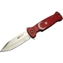 Gültekin Eco Lounge Mtech 4-8-4 Tc Kırmızı Kamp Çakı 21,5cm- Manuel, Ay Yıldız Desenli, Kemerlikli