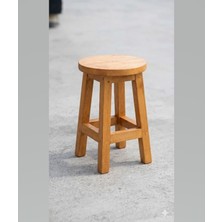 Missidea Masif Ahşap Tabure 30X45 cm – Doğal, El Işçiliği, Modern Dekoratif Tabure