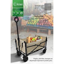Kiwi KFW-390 Katlanır Portatif El Arabası | Kamp, Piknik, Plaj, Pazar ve Market İçin Çok Amaçlı Taşıma Arabası