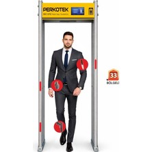 Perkotek Sec 970 Metal Kapı Dedektörü | 33 Bölgeli Üst Arama Dedektörü | Profesyonel Güvenlik Kapısı