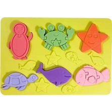 Myra Shop Pastel Renkli Silikon Deniz Hayvanları Puzzle -Çocuk Için Zeka Geliştirici Eğitici Oyun Matı