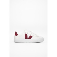 Tonny Black Kadın Beyaz Bordo Kauçuk Taban Rahat Bağcıklı Sneaker