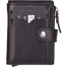 Gültekin Rodos Hakiki Deri, El Yapımı, Pop-Up Kartlık Cüzdan, Parlak Siyah