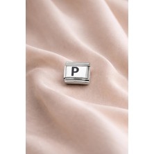 Gültekin “p” Harf Charm – Çelik Bileklik Modülü, Kişiye Özel Harf Aksesuarı