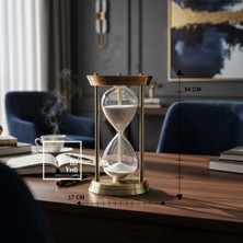 İki Yedi Konsept Anton 771 Golden Pirinç Kum Saati 60 Dakika Zaman Ölçer Ofis Masaüstü Dekoratif Hediyelik Ofis Özel