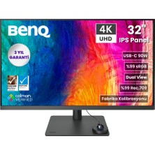 BenQ PD3205U 31.5 IPS 4K UHD Usb-C Srgb HDR10 Pıp Pbp Dualview Tasarım Monitör