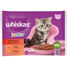 Whiskas 85 gr 4'lü Pouch Yavru Etli Çeşitleri *6'lı