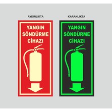 Tnk Market Uyarı Levhaları "yangın Söndürme Cihazı" 11X24 cm Fosforlu Dekota Tabela Uyarı Levhası