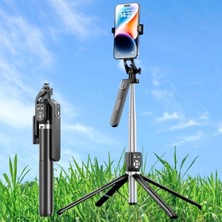 Gültekin Kumandalı 360 Derece Dönebilen Cep Telefonu ve Kamera Tripodu 2.2m Uzayabilen Selfie Çubuğu