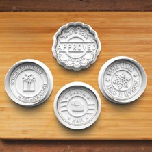 Hobist Yeni Yıl Yılbaşı Damgaları Kurabiye Kalıbı ve Şeker Hamuru Kalıpları