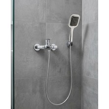 Gültekin Siyah Duş Seti El Duşu Başlığı Spiral Hortum Dayanıklı Banyo Duş Aksesuarı