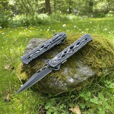 Knivox Browning Siyah Titanyum Kaplama Alev Desenli Katlanır Çakı