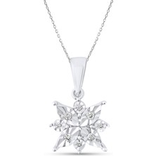 Lial Diamond 0.05 Karat Pırlanta Kolye, Kar Tanesi Motifli, Doğal Pırlanta, Sertifikalı Ürünler
