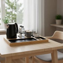 Genemi COMFORT Set 2003 -  Premium Kettle ve Büyük Boy Misafir Karşılama Tepsisi Seti, Profesyonel Otel Çay Seti