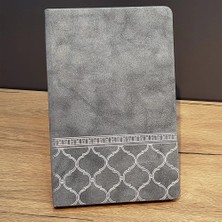 Gültekin Desenli Gri Renk Deri Defter