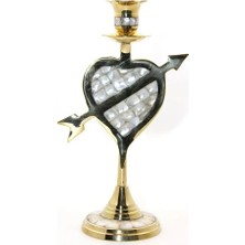 Gültekin Pirinç Sedefli Tekli Şamdan Model 2