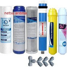 Netsu -Çift Karbon-Açık Kasa Su Arıtma Cihazı Filtresi,6 lı Filtre seti-