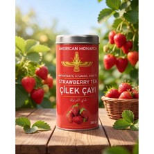 American Monarch Doğal Çilek Çayı, Kurutulmuş Çilek Parçacıklı, Yumuşak İçimli, Doğal Meyve Çayı, Taze Çilek Lezzeti 300gram