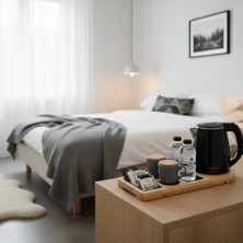 Genemi COMFORT Set 2001 -  Premium Kettle ve  Misafir Karşılama Tepsisi Seti, Profesyonel Otel Çay Seti