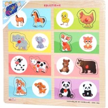 Gültekin ONY-366-367 Ahşap Tutmalı Eşleştirme -Hayvanlar ve Yavruları