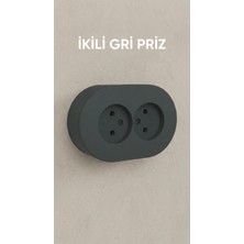 Gültekin Antrasit Renkli Sıva Üstü Ikili Topraklı Elektrik Prizi