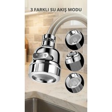 Gültekin Krom Döner 3 Fonksiyonlu Su Tasarruflu Musluk Başlığı Mutfak Lavabo Aparatı