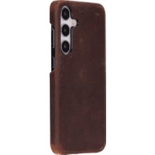 Gültekin Samsung Galaxy S25 Plus Uyumlu, Hakiki Deri, El Yapımı Arka Kapak, Antik Kahve