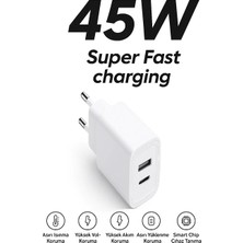 Emporıumood Samsung Galaxy S26 Ultra 45W Ultra Hızlı Çoklu Şarj Cihazı Adaptör Qualcomm 3.0 + Pd