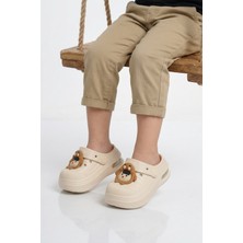 Walkway Ekru Eva Hafif Esnek Unisex Çocuk Sabo Terlik 2316 B-P