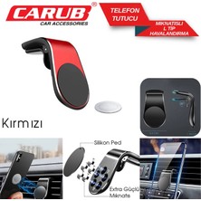 PINUKS Mıknatıslı Telefon Tutucu Izgaraya Geçme  Yassı L Tip Kırmızı Adet