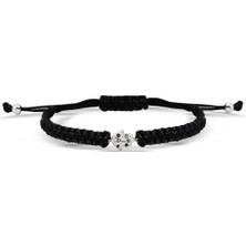 Kuyumcudükkanı Kuyumcudukkani Siyah Taşlı"hamsa"makrome Ipli Bileklik- 40019-W-BLK