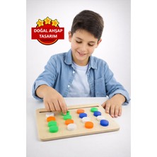 Mervish Decor Doğal Ahşap Rubik Abaküs Zeka Oyunu | Eğitici Oyuncak