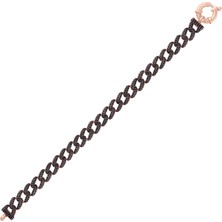 Kuyumcudükkanı Kuyumcudukkani"siyah Renk Taşlı Cuban Chain"bileklik- 50275-R-BLK