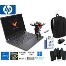 Hp victus Intel Core I7-13620H 8gb 512GB SSD 8gb RTX5050 W11 Pro 144Hz 15.6" Fhd Duddi Çanta+Mouse+Mousepad+Usbbellek+Temizlikkit
