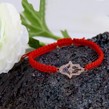Kuyumcudükkanı Kuyumcudukkani "hamsa"makrome Ipli Bileklik- 40044-R-W-R