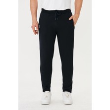 Trendhill Erkek Pamuklu Fermuarlı Cepli Eşofman Altı Lacivert 5431-L