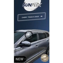 PINUKS Chery Tıggo 8 Pro 23- Chrome Cam Rüzgarlığı  4lü Takım