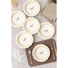 Rubi Porselen Majestic 6'lı Porselen Servis Tabağı - 25 cm