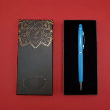 Mandala Desenli Kutulu Turkuaz Tükenmez Kalem Midastech