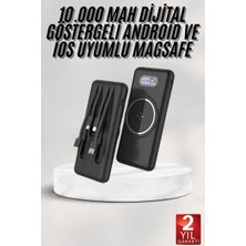 Wireless Powerbank 10000 Mah LED Ekranlı Dahili Kablolu Hızlı Şarj Midastech