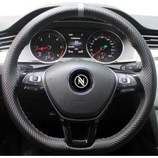 PINUKS Direksiyon Kılıfı Dikmeli Karbon Yüzük Gri Ip Adet